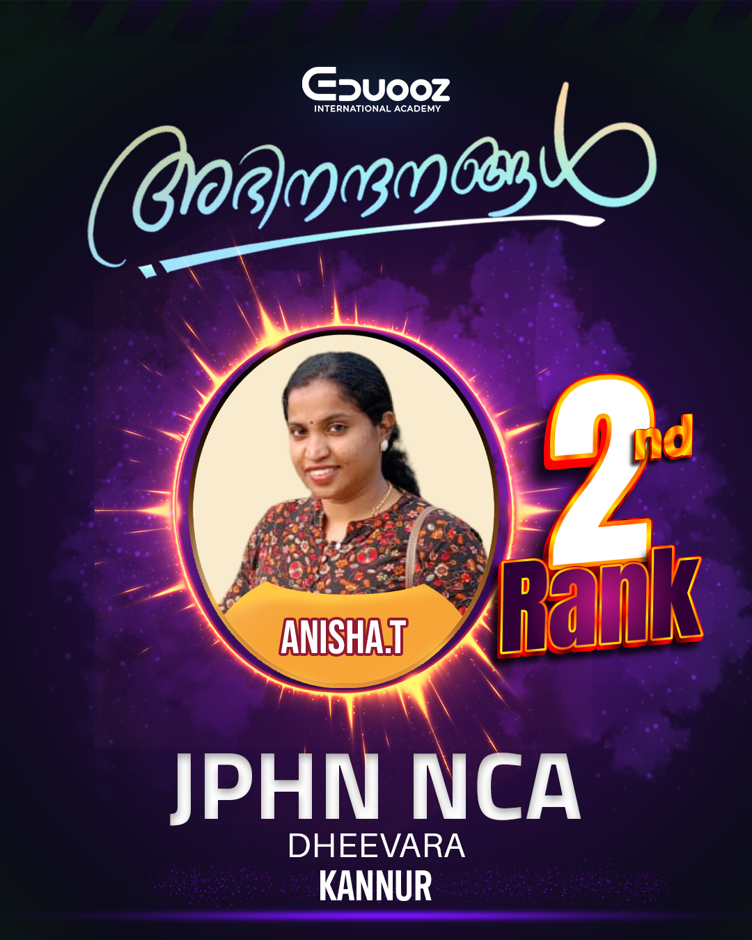 Rank holder portrait: 2 Anisha.T NCA JPHN.jpg
